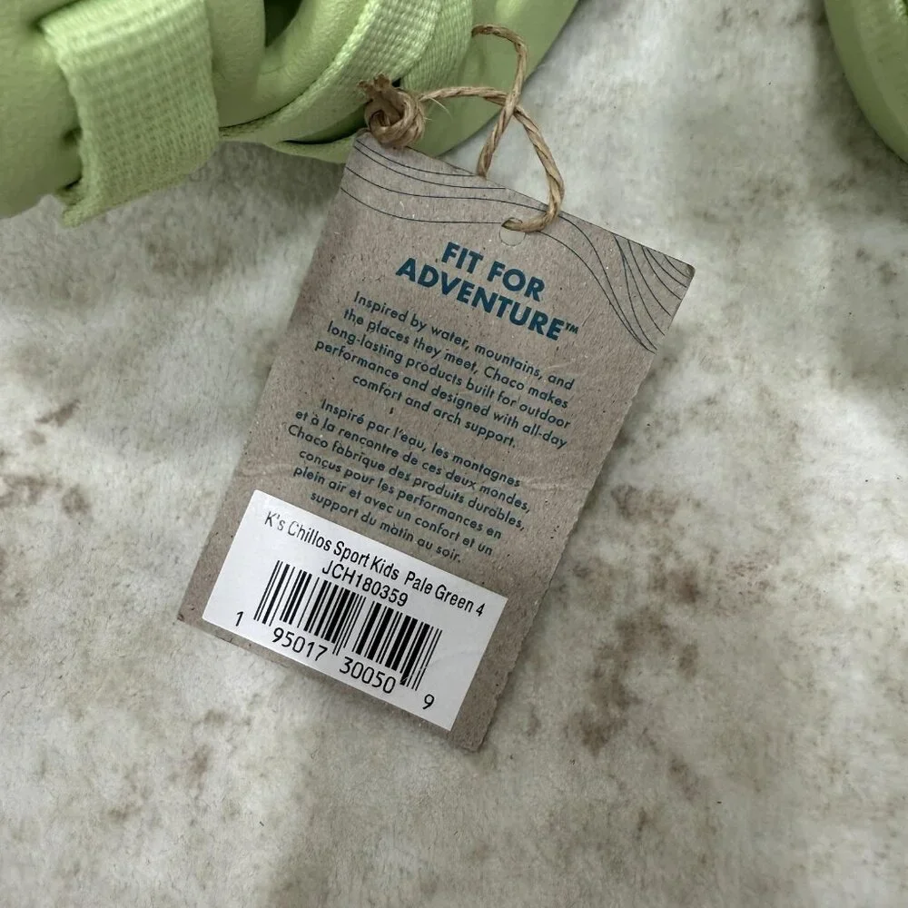 Chaco Sandals Kids Size 4 Pale Green Chillos Sport Strappy Slingback JCH180359